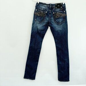 Miss Me Jeans Bootcut Y2K Wings Embellished Bling Low Rise Distressed Size 27